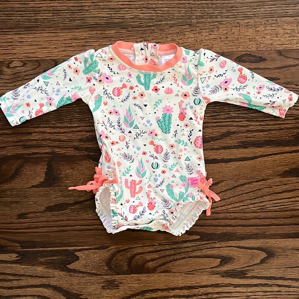 Ruffle Butts Desert Blooms Long Sleeve One Piece Rash Guard